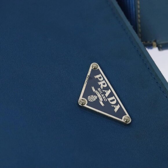 PRADA Shoulder Bag Nylon Blue Silver Auth 132289 - Picture 11 of 16
